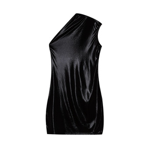 Robe de soirée Viviblook Z0203DS pour femmes, nouvelle robe sexy ajustée, couleur unie, épaules dénudées, sans manches, pour femmes - Product Image 3