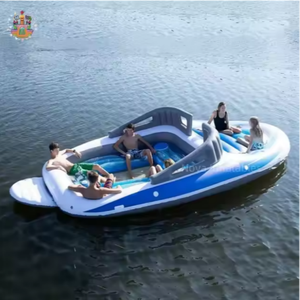 Isla Flotante Inflable para Agua, 400x210x120cm, para Fiestas y <span class=keywords><strong>Alquiler</strong></span>, Bote Inflable para Exteriores - Product Image 1