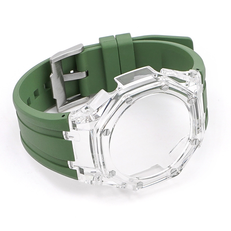 Coque transparente + vert