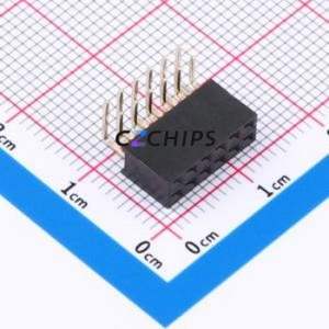 XDM200-2-06-W-6.35-G0 Pin Socket Bent Lead Through Hole,P=2mm Connector 2x6P 2mm Square Hole Right Angle Insert - Product Image 1