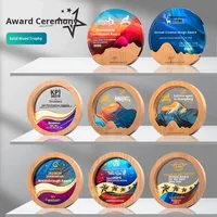 Trophée en cristal écologique personnalisé haut de gamme avec gravure UV – Cadeau d'affaires pour réunion annuelle, employé exceptionnel, départ à la retraite