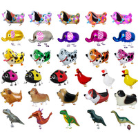 Ballon en aluminium pour enfants, motif animal de dessin animé, dinosaure marcheur, chiot marcheur, ballon à hélium pour animaux de compagnie