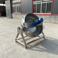 Chaudière à vapeur inclinable de 100 L, marmite de cuisson en acier inoxydable avec agitateur, équipement pour faire bouillir les sauces