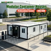 Maison conteneur pliable de luxe 3-en-1, personnalisée en usine, de 20, 30 ou 40 pieds, extensible, pour garde-corps de chantier
