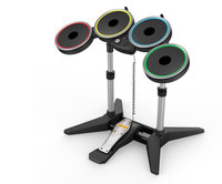 Batterie de percussions 3-en-1 multiplateforme avec pads de percussion réalistes et pédale, support réglable à code couleur, Plug & Play pour consoles Wii/PS3/PS4