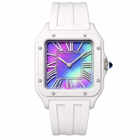 Montre à quartz pour homme en bio-céramique durable, avec bracelet en caoutchouc, étanche 3ATM, logo personnalisé disponible