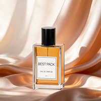 Vente en gros de flacons de parfum en verre cristal carré vides et uniques de 30 ml, 50 ml, 100 ml, avec bouchon en liège, impression sérigraphique, emballage de luxe