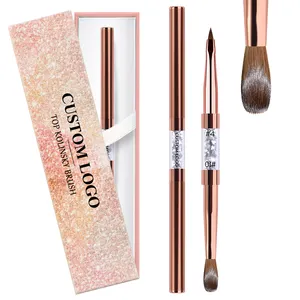 Chất Lượng Hàng Đầu Móng Tay Sản Phẩm 2023 Rose Gold Pincel 100 Kolinsky 3D Bàn Chải #4 #10 Biểu Tượng Tùy Chỉnh Kolinsky Acrylic Nail Bàn Chải Đôi