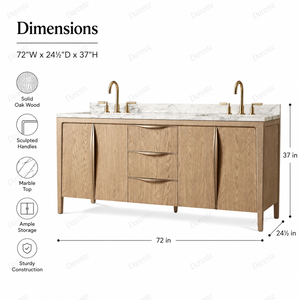 <span class=keywords><strong>Mobile</strong></span> <span class=keywords><strong>Bagno</strong></span> Doppio RH Resplendent Modern Oak, con Top in Marmo Carrara, Lavabo a 6 Ante per Villa, Grande Unità Lavabo, Arredo <span class=keywords><strong>Bagno</strong></span> di Lusso - Product Image 6