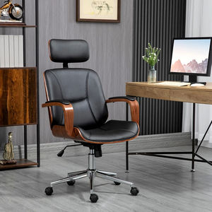 <span class=keywords><strong>Silla</strong></span> de Oficina Ergonómica con Reposabrazos Acolchados, <span class=keywords><strong>Silla</strong></span> de Oficina Moderna de Cuero PU con Respaldo Medio Ajustable para el Hogar - Product Image 3