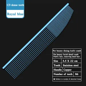 New style Pet beauty dining knife Blue comb face comb Detail processing combOpen the tangled hair and remove the floating hair