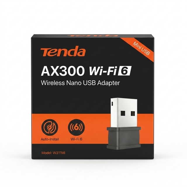 Tenda W311MI-AX300 WiFi 6 Wireless External USB 2.0 Adapter 300Mbps Portable Win7/10/11/Linux/UOS in Stock