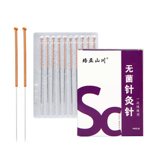 Aiguilles d'<span class=keywords><strong>acupuncture</strong></span> stériles à anse en <span class=keywords><strong>cuivre</strong></span>, 100 pièces/boîte, emballées individuellement, tige en acier inoxydable, pour la thérapie de la Médecine Traditionnelle Chinoise - Product Image 2