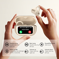 Écouteurs sans fil à clip d'oreille en gros d'usine, Bluetooth 6.0, étui intelligent avec écran, fonction d'appel et application de localisation pour l'entraînement en extérieur et la conduite