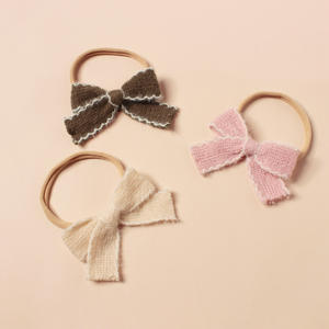 Diadema elástica con lazo de <span class=keywords><strong>lana</strong></span> para bebé para niñas recién nacidas, diademas con lazo, tocado clásico infantil, <span class=keywords><strong>turbante</strong></span>, accesorios para el cabello de bebé - Product Image 6