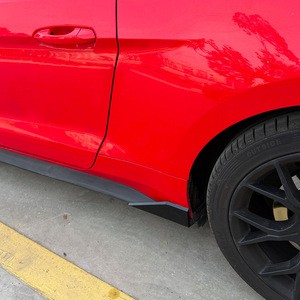 Ford Mustang Mk6 Side Skirts ABS Carbon Fiber Texture Wheel Arch Protectors 2015-2023 Body Kit Modification - Product Image 2