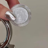 Poudre à ongles miroir argent clair de lune 3 couleurs Poudre à ongles pailletée Chrome 0.5g/Jar Metal Galvanoplastie Effect DIY UV Gel Polish Pigment