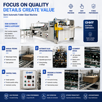 BZD Commercial 3KW Plietteuse-colleuse de carton avec séchage par ventilateur pour le collage de joints et de bords
