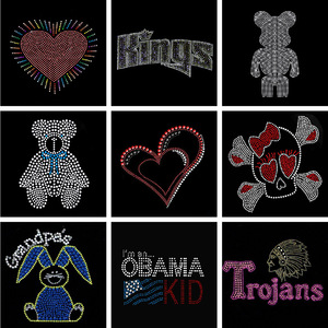 Factory Wholesale Price Cheer Bling Hotfix Custom Rhinestone Heat <strong>Transfer</strong> Design <strong>Iron</strong> <strong>on</strong> T-shirt And Coat - Product Image 4