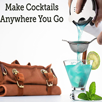 Ensemble de shakers à cocktails professionnels Wuyi Camol Factory, 17 pièces, kit de barman de voyage, shakers à cocktails Boston avec sac en toile, portable