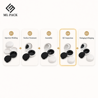 Boîtier compact rond vide pour crème visage, 81x78x26mm, capacité 13g, avec miroir, en ABS, doublure en PP, recyclable, en PS, vente en gros OEM