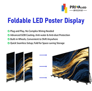 En stock aux États-Unis |   Afficheur LED pliable HD P1.86 P2.5, contrôle d'affichage vertical, bannière LED pour galerie, hôtel, événement, location - Product Image 1