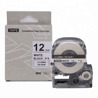 Ruban d'étiquetage compatible 12 mm rose fluorescent PET, transfert thermique, étanche, cassette de ruban code-barres 8 m de longueur pour imprimantes à jet d'encre