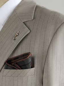 Ensemble de Costume Rayé Haut de Gamme à Double Boutonnage et Perles pour <span class=keywords><strong>Homme</strong></span> – <span class=keywords><strong>Tenue</strong></span> de <span class=keywords><strong>Mariage</strong></span> ou d'Affaires <span class=keywords><strong>Décontractée</strong></span> Trois Pièces Haut de Gamme pour Marié - Product Image 5