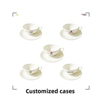 Ensemble tasse et soucoupe en porcelaine fine de style Instagram, motif floral japonais, bord doré, 110 ml, pour le thé de l'après-midi printanier