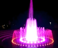 Fuente Musical Circular de Gran Escala para Exteriores, Decorativa para Plazas, con Chorro Alto y Luces LED RGB