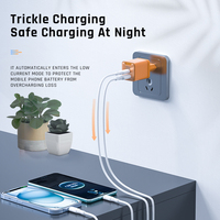 Chargeur rapide portable 33W PD 3.0 QC3.0 USB-C avec ABS+PC ignifuge pour iPhones et MP3, adaptateur mural universel avec USB-A