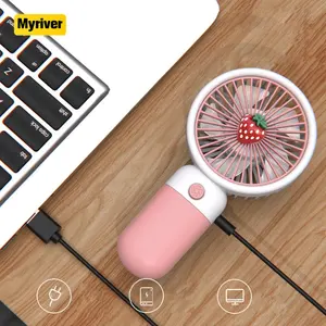 La ventola portatile Myriver è leggera piccolo interruttore a un pulsante di ricarica Usb freddo e freddo nel ventilatore elettrico estivo