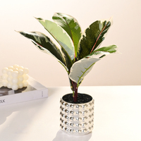 Fleurs artificielles en soie, plantes vertes simulées en pot, hauteur 30 cm, décoration pour la maison, le salon, la chambre, le bureau