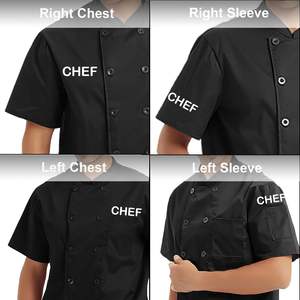 2025 veste de Chef à manches courtes personnalisée uniforme en toile personnalisé avec nom et Logo pour le Service alimentaire pour Restaurant Hôtel Utilisation - Product Image 4