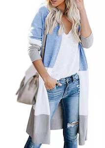 Di alta Qualità Delle Donne di Lavoro A Maglia <span class=keywords><strong>Cardigan</strong></span> Lungo a Blocchi di Colore A Maniche Lunghe Maglione <span class=keywords><strong>Cardigan</strong></span> - Product Image 3