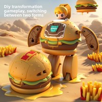 Juguete Transformable de Comida Rápida, Hamburguesa, Papas Fritas, Helado, Robot Deformable, Modelo de Plástico ABS, Figura de Acción para Niños, Regalo Unisex