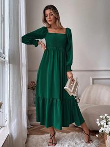 Hot Selling Women's Polyester or Cotton Long Sleeved Skirt Summer Dresses for Women - Product Image 3
