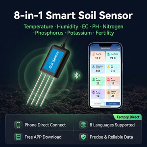Sonde de sol 8-en-1 USB Plug-and-Play, testeur NPK, pH, <span class=keywords><strong>EC</strong></span>, humidité, température, IP68, acier inoxydable 304, 5 sondes, profondeur 11 cm - Product Image 1