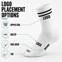 Chaussettes de sport athlétiques mi-mollet en coton avec logo tricoté personnalisé, respirantes, en maille, pour le cyclisme, unisexes, en coton, pour l'entraînement et le basketball