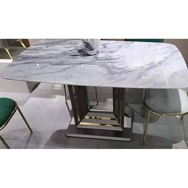 Tamaño personalizado supersuperficie de cristal superior comedor mesa superior blanca para cocina disponible necesidades adecuadas de diferentes personas