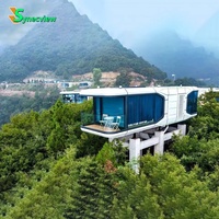 Cabine mobile préfabriquée moderne en forme de capsule spatiale, entièrement équipée et transportable, pour camping, hôtel, zone touristique, chalet de vacances