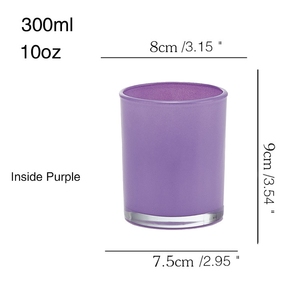 Pot à bougie cylindrique en verre <span class=keywords><strong>violet</strong></span> avec couvercle en alliage pour la décoration de Noël, de Pâques et de la Saint-Valentin - Résistant à la chaleur, réutilisable, parfumé - Product Image 6