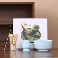 Personnalisé 4 Pièces Gaufrage Japonais Japon Cérémonie Grade Matcha Thé Accessoires Boîtes Bols Outils Matcha Kit Fouet Set Boîte