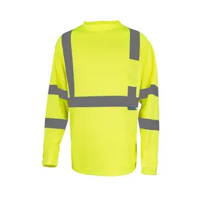 A447 t-shirt di design hivis workwear camicia di sicurezza nastro riflettente lavoro giallo t-shirt