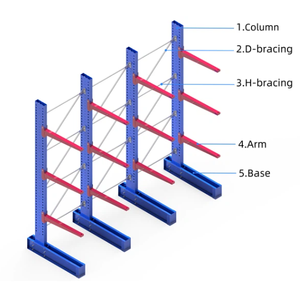Estanterías <span class=keywords><strong>Cantilever</strong></span> de Almacenamiento de Alta Resistencia al por Mayor, Soluciones de Sistemas de Estanterías <span class=keywords><strong>Cantilever</strong></span> Naranjas, Estanterías Metálicas de Acero para Almacén - Product Image 5