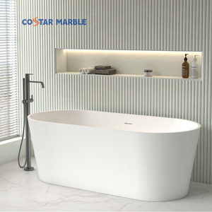 Costar bagno e cucina vasche da bagno e vasche idromassaggio cuccette a superficie solida <span class=keywords><strong>vasca</strong></span> da bagno in acrilico Freestanding <span class=keywords><strong>vasca</strong></span> da bagno a parete singola - Product Image 3