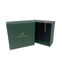 Boîte à bijoux en velours vert foncé avec mini emballage cadeau en feuille d'or Design gaufré pour collier montre comprend une pochette
