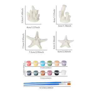 DIY ชุดวาดภาพสัตว์ทะเล | 4<span class=keywords><strong>วาด</strong></span><span class=keywords><strong>ปลาดาว</strong></span>และรูปปะการังกับสีและแปรงอะคริลิ | ของเล่นศิลปะสร้างสรรค์สำหรับเด็ก - Product Image 5