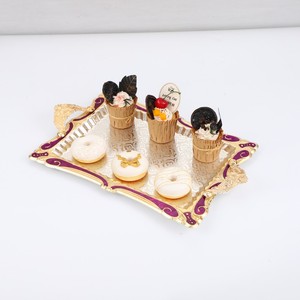 Plateau en métal gravé rectangle de style ottoman turc Plateau de service en métal écologique - Product Image 5