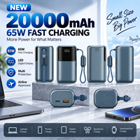 Station d'alimentation haute capacité PD 65W avec câble intégré, charge rapide, écran LCD numérique, alimentation portable, OEM ODM, vente en gros